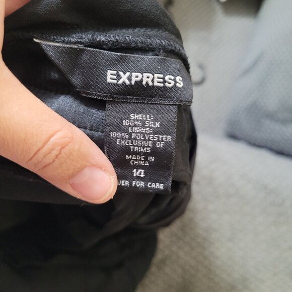 Express Black Y2K Halter Dress 10 Silk Babydoll Empire Whimsigoth Fairy Grunge - Picture 3 of 7